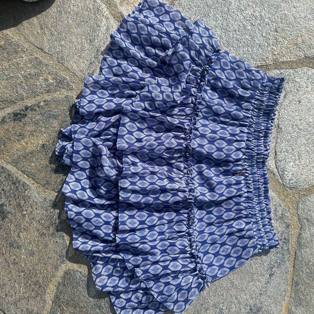 Misa Los Angeles Blue and White Mini Skirt